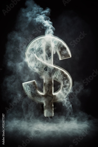 Dollar symbol made out of smoke