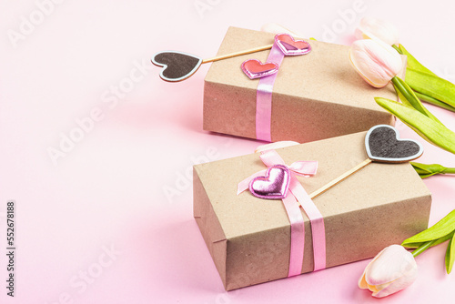 Zero waste gift concept. Handcrafted eco style, Valentine's, Mother's Day or Wedding decoration