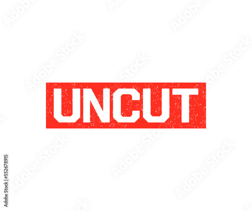 Uncut Rubber Stamp logo design. Grunge design with dust scratches vector design and illustration.

