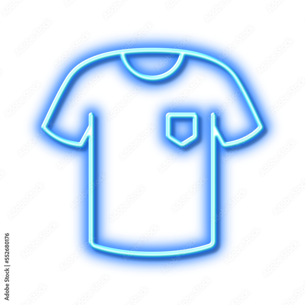 T-shirt line icon. Tee shirt wear sign. Neon light effect outline icon. T-shirt line icon. Tee shirt wear sign. Neon light effect outline icon.