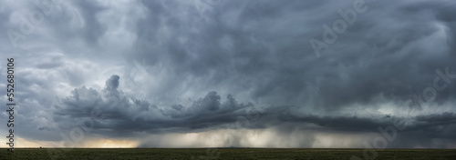 Dramatic skies over the landscape seen during a storm chasing tour in the midwest of the United States; Kansas, United States of America