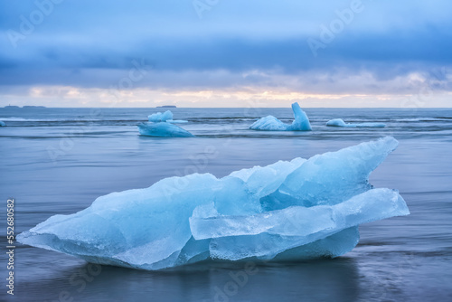 Icebergs at the glacial lagoon Jokulsarlon, Southern Iceland; Iceland