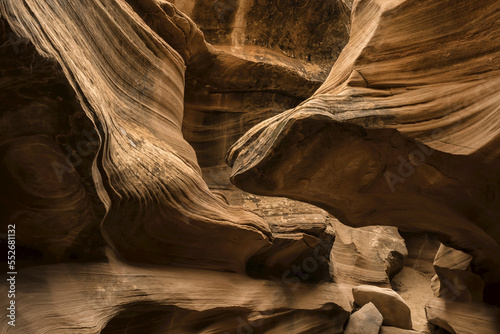 Slot Canyon known as Mountain Sheep Canyon; Page, Arizona, United States of America photo