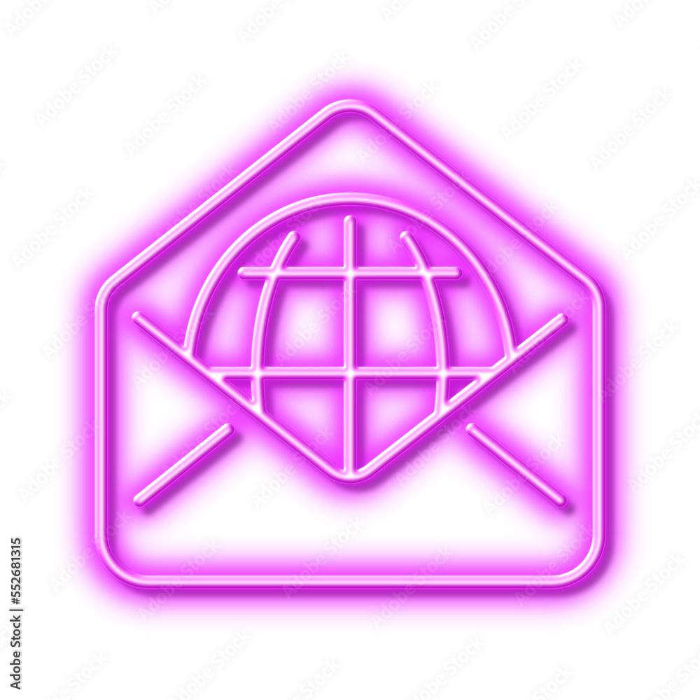Web Mail line icon. Message correspondence sign. Neon light effect outline icon. Web Mail line icon. Message correspondence sign. Neon light effect outline icon.