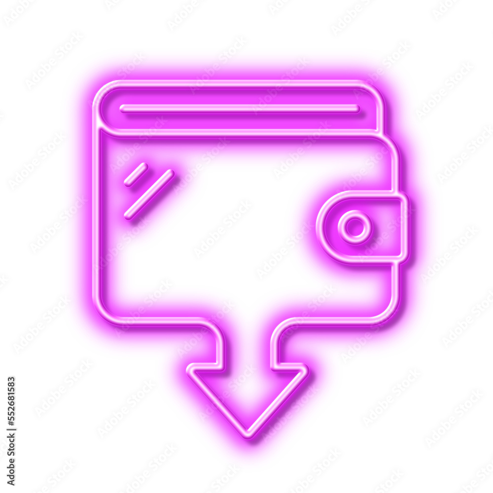 Wallet line icon. Send money purse sign. Neon light effect outline icon. Wallet line icon. Send money purse sign. Neon light effect outline icon.