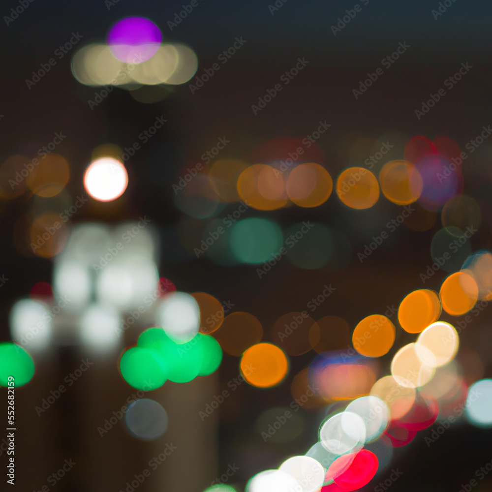 City Lights At Night Bokeh Blur Defocused Backdrop Urban Lifestyle Generative AI