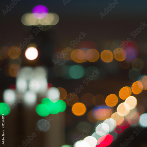 City Lights At Night Bokeh Blur Defocused Backdrop Urban Lifestyle Generative AI