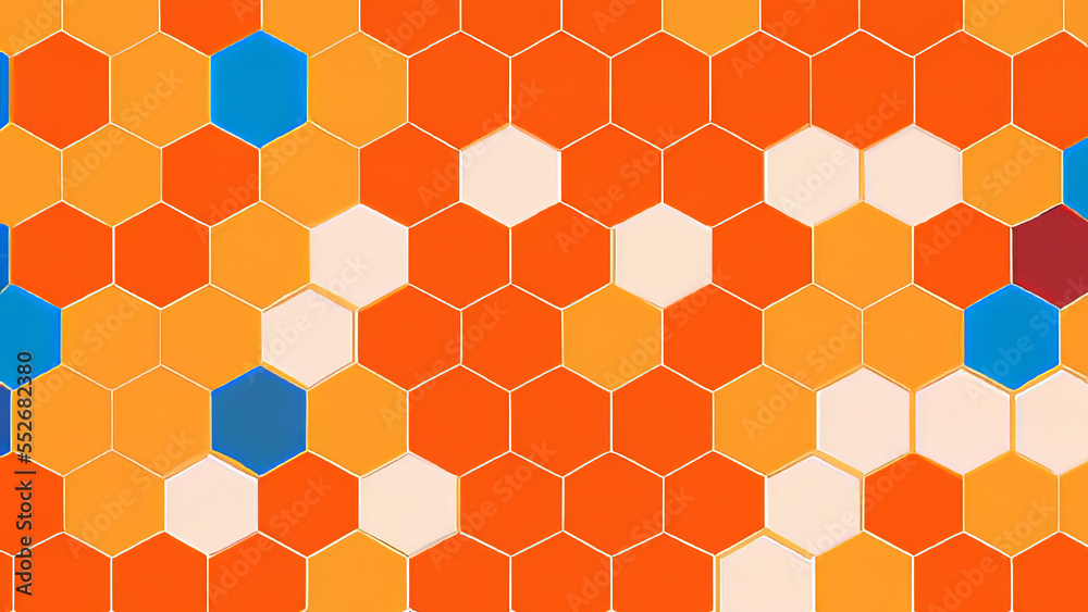 Abstract Honeycomb Hexagon Background Backdrop Hexgrid Colorful Pastel Pattern Generative AI