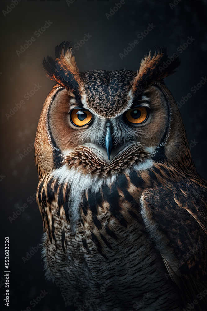 Close-up portrait of beautiful owl Close-up portrait of beautiful owl