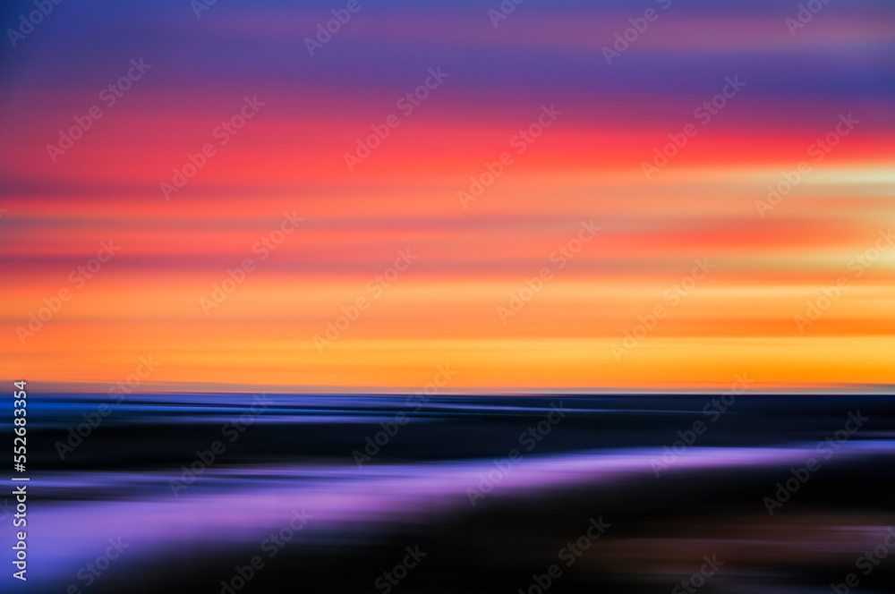 Impressionistic image of the shoreline of Hudson Bay. Taken by panning with a slow shutter speed along the horizon line; Churchill, Manitoba, Canada Impressionistic image of the shoreline of Hudson Bay. Taken by panning with a slow shutter speed along the horizon line; Churchill, Manitoba, Canada