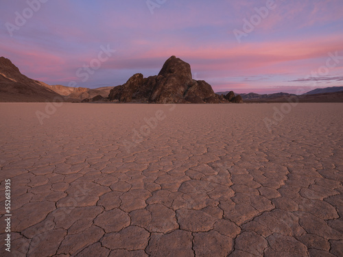 Rocks seem to move magically on the Racetrack Playa in Death Valley National Park; California, United States of America photo
