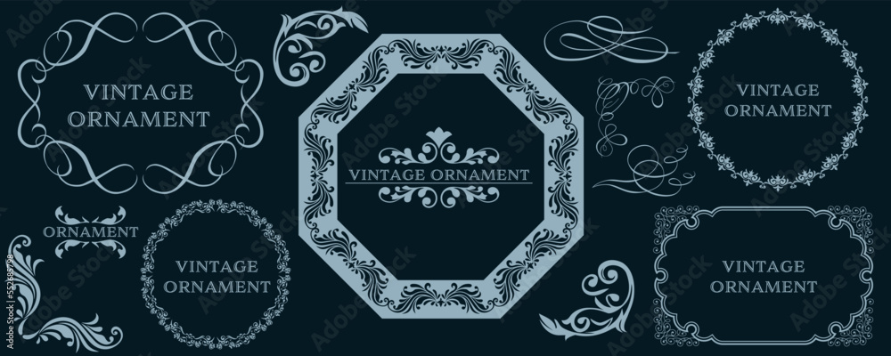 set of graphic materials, oriental patterns, arabesque patterns, antiques, decorative borders and vintage frames. set of graphic materials, oriental patterns, arabesque patterns, antiques, decorative borders and vintage frames.