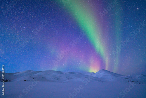 Brilliant aurora borealis or northern lights over the Dempster Highway; Whitehorse, Yukon, Canada