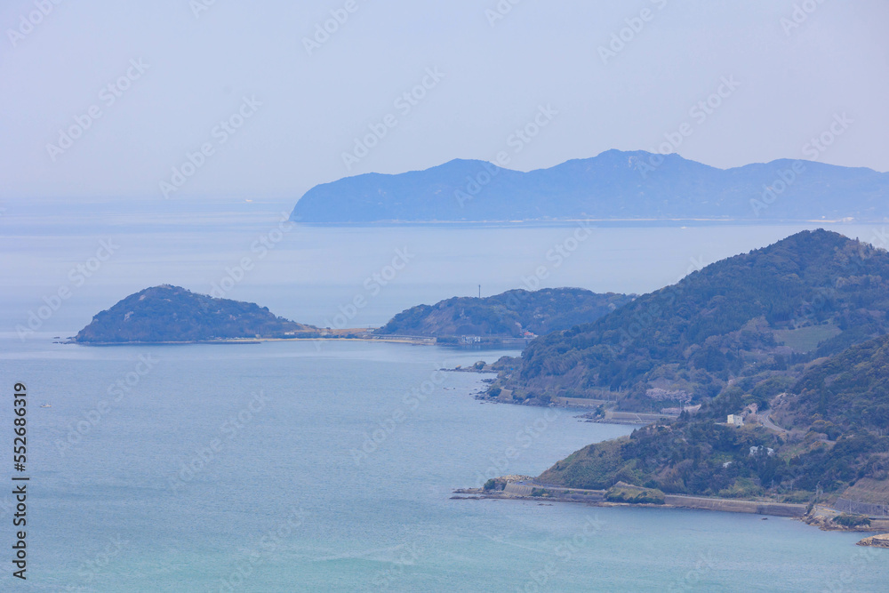 鏡山展望台から見た唐津湾「佐賀県」