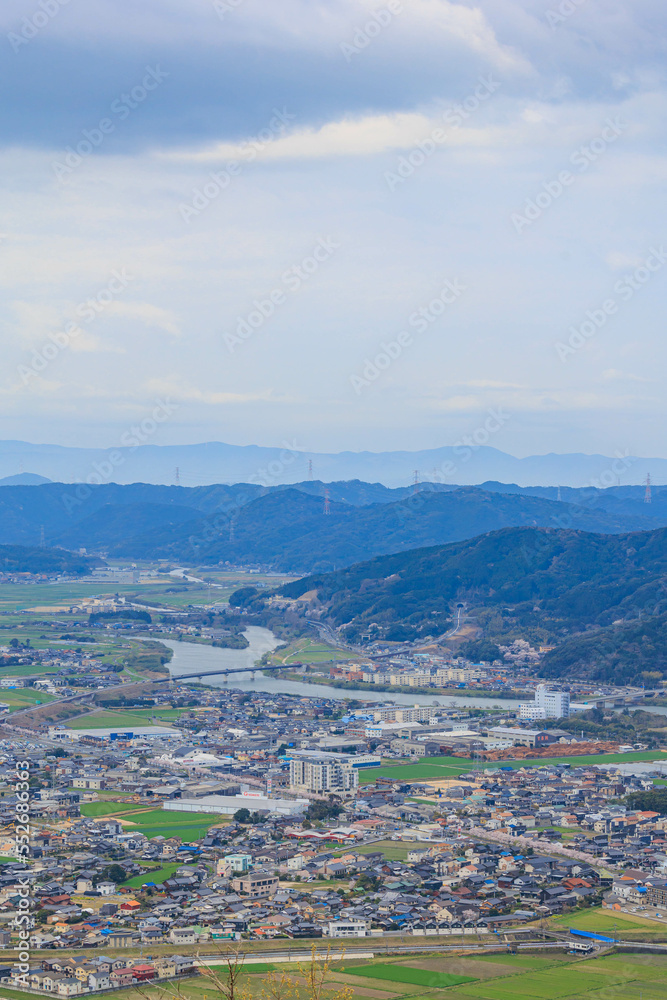 鏡山展望台から見た唐津の町並み「佐賀県」