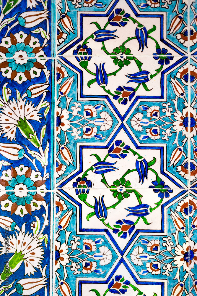 Handmade Tiles with floral patterns. Handmade Tiles with floral patterns.