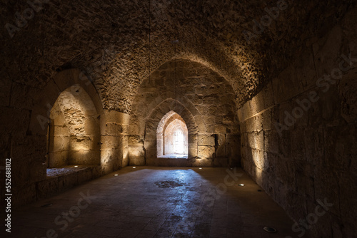 Tower of Aybak Mosque Interior at Ajloun Castle in Jordan photo