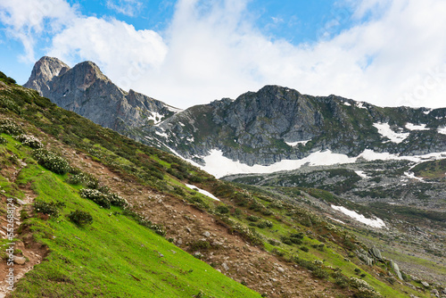 Kackar Mountains in Rize, Turkey. Beautiful landscape with snow. Avusor Plateau.