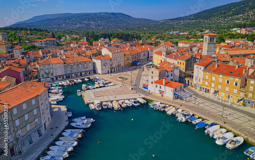 Aerial view of Cres old town in Croatia