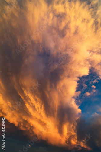 The incredible sunset seen from Valgioie  Valsangone  North-West of Italian Alps  on 7th August 2022. The clouds had unbelievable shapes and color tones. Valgioie  Piedmont  Italy