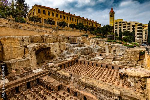 Lebanon. Beirut, capital of Lebanon. Remains of the Roman baths