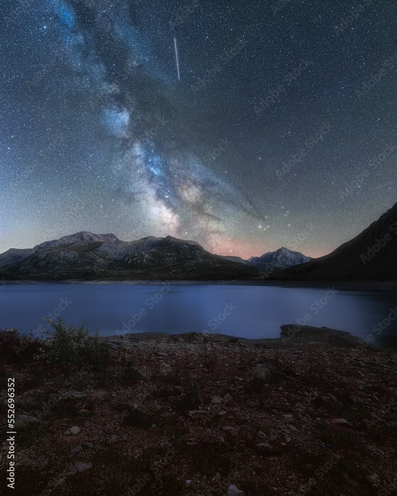 The Milky Way seen from the Moncenisio lake, July 2022, Maurienne, France