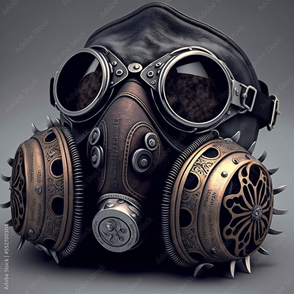 Steampunk Gas Mask Full Face Mask - Generated by Generative AI Steampunk Gas Mask Full Face Mask - Generated by Generative AI