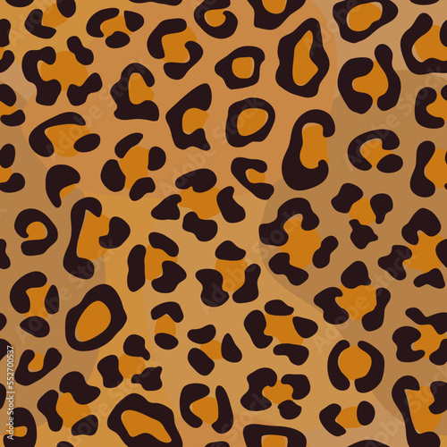 Leopard seamless pattern. Animal skin print. Repeating spots motif. Wildlife, natural camouflage texture