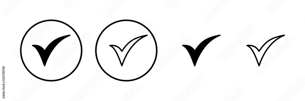 Check mark icon vector illustration. Tick mark sign and symbol Check mark icon vector illustration. Tick mark sign and symbol