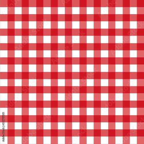 Geometric pattern seamless gingham white red pattern 3d illustration can be used in decorative design fashion clothes
