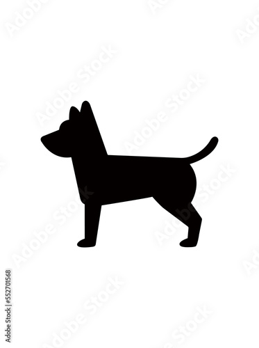 Dog icon on the white background. Isolated. Silhouette of dog Vector illustration.