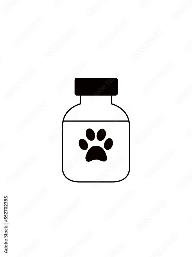 Fototapeta premium Bottle of pills. Icon. Medication. Vector illustration.