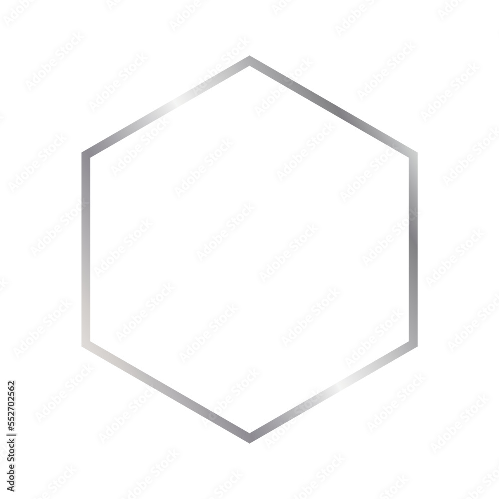 Silver wide style hexagon luxury frame on the white background. Perfect design for headline, logo and sale banner. Vector illustration Silver wide style hexagon luxury frame on the white background. Perfect design for headline, logo and sale banner. Vector illustration