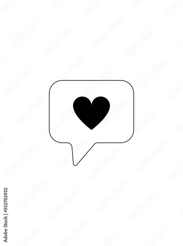Heart in the chat. Love message. Icon. Vector illustration. Heart in the chat. Love message. Icon. Vector illustration.