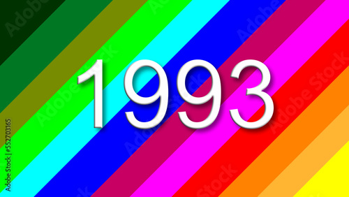 1993 colorful rainbow background year number