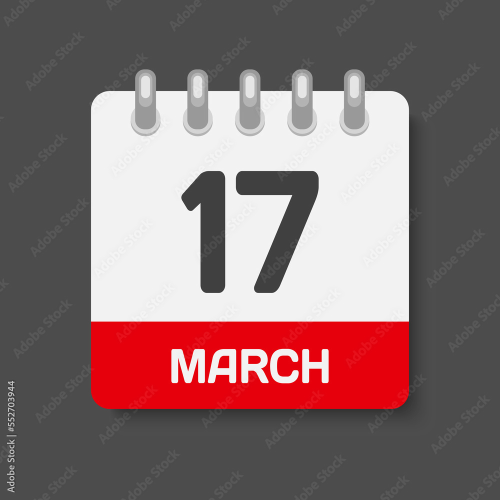 Icon page calendar day - 17 March Icon page calendar day - 17 March