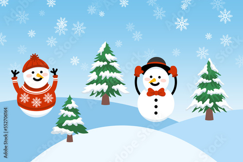 Christmas Snowman Background