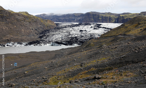The Sólheimajökull Glacier located in southwestern Iceland. Shot in August 2022.