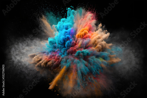 colorful powder explosion