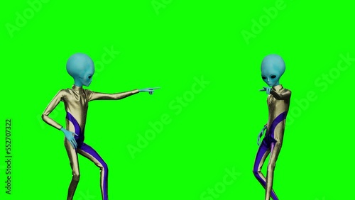 alien dancing 3D loop animation green screen