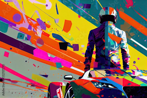 Racing driver in action