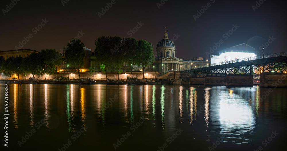 Panorama of Pont des Arts at the Bank of the Seine, Paris