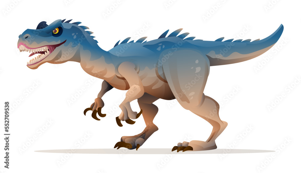 Fototapeta premium Allosaurus dinosaur vector illustration isolated on white background