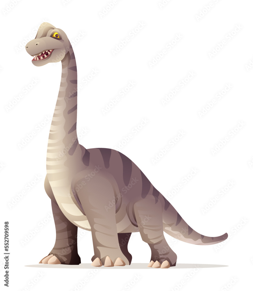 Naklejka premium Brontosaurus dinosaur vector illustration isolated on white background