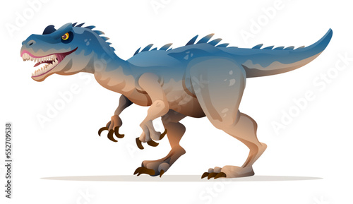 Allosaurus dinosaur vector illustration isolated on white background
