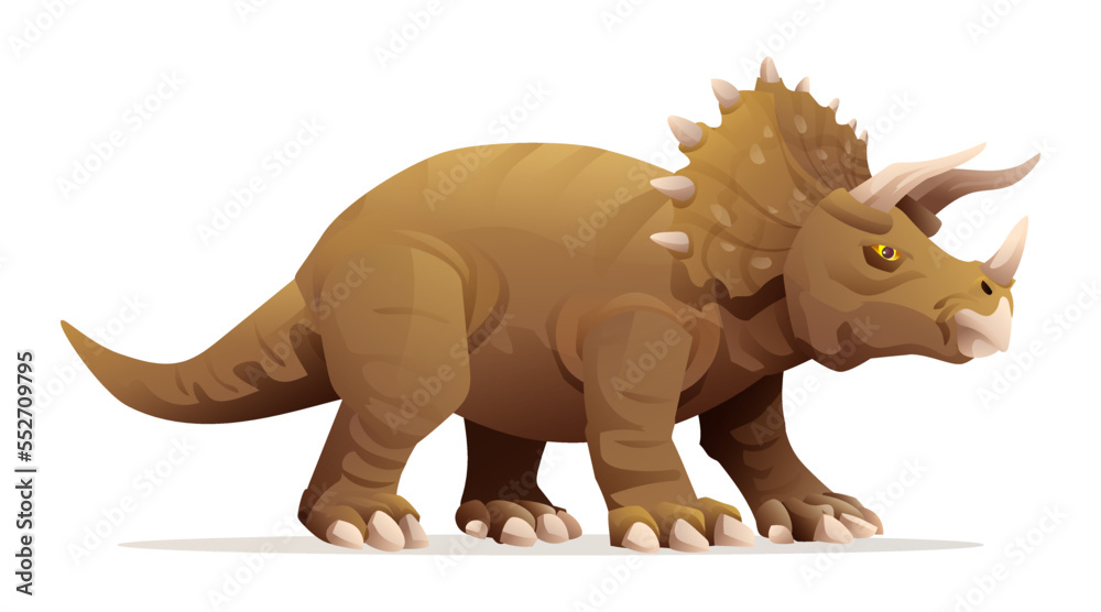 Fototapeta premium Triceratops dinosaur vector illustration isolated on white background
