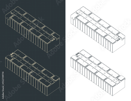 Battery module isometric blueprint