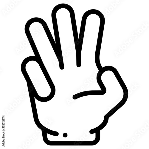 three fingers icon