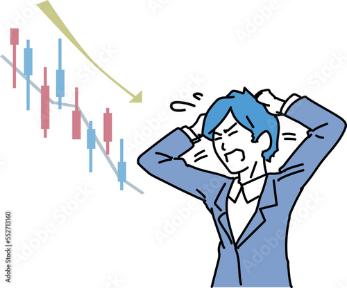 株_金融_チャート_落ち込む男性