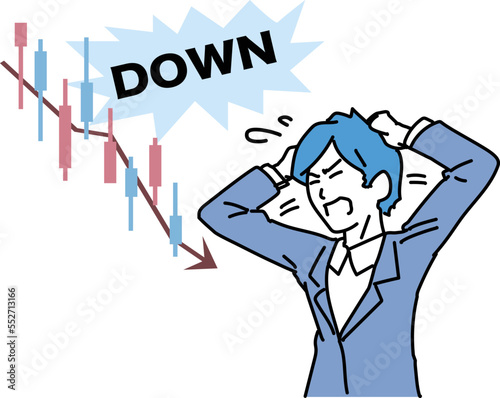 株_金融_チャート_落ち込む男性